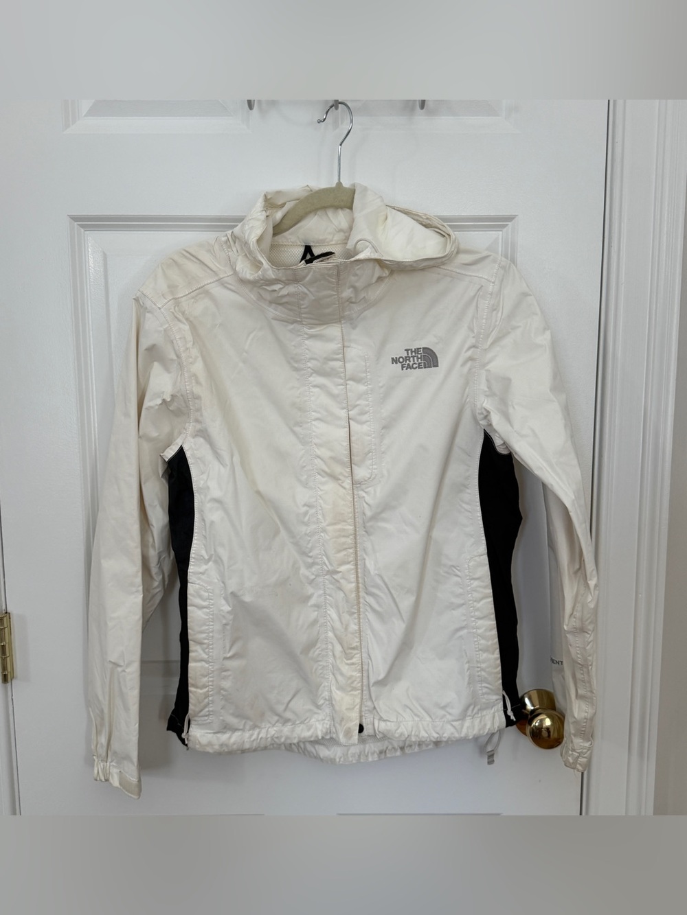 The North Face HyVent White Black Hooded Rain Jacket Women’s S